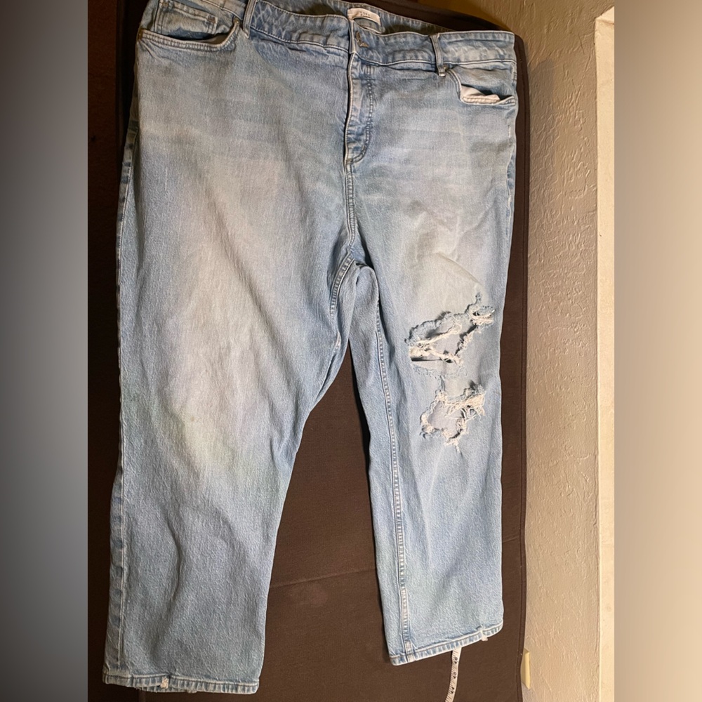 Loft Plus Ripped Stretch Boyfriend Jeans